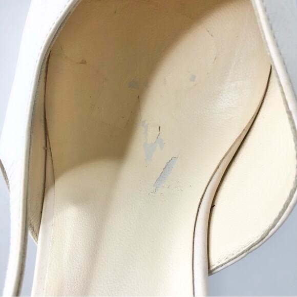 Chanel Interlocking CC Beige Glazed Calfskin Cap Toe Slingback Heeled Pumps 39 - Picture 10 of 14